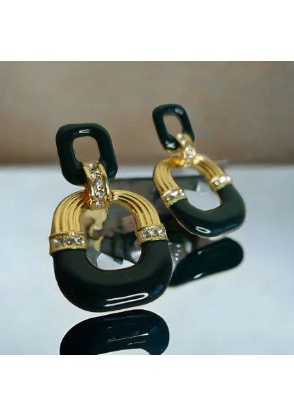 Mini Taş Detaylı Mineli Dörtgen Küpe modelleri