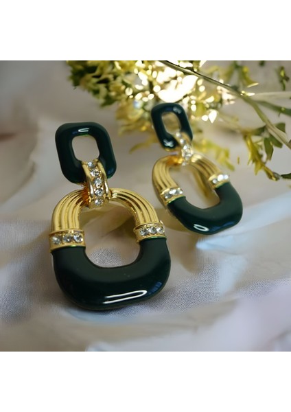 Mini Taş Detaylı Mineli Dörtgen Küpe fırsatları