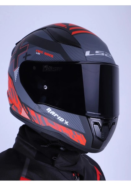 Rapıd Xtreet Mat Siyah-Kırmızı Kask