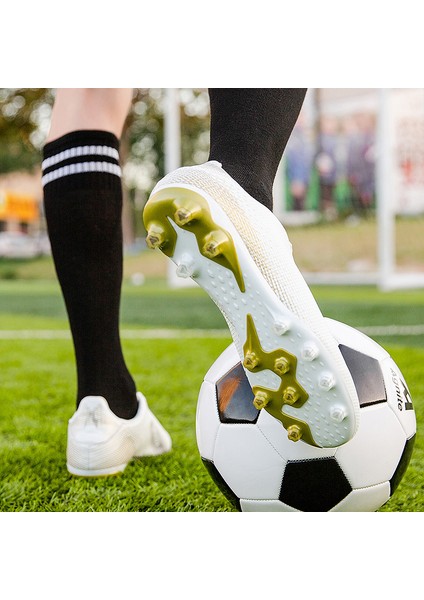 Erkek Nefes Alabilen Futbol Ayakkabısı - Beyaz (Yurt Dışından)