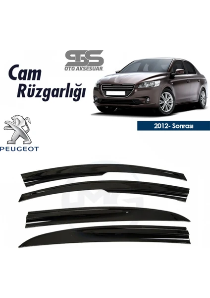 STS Oto Aksesuar Cam Rüzgarlığı Peugeot 301 2012 Sonrası Mügen Tip Piano Black