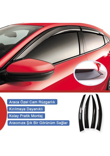 Cam Rüzgarlığı Peugeot 301 2012 Sonrası Mügen Tip Piano Black