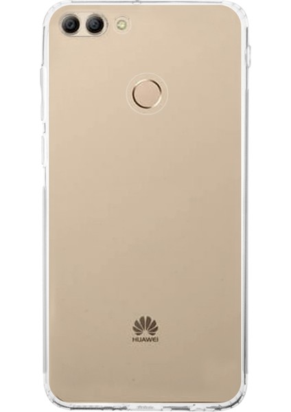 Huawei Y9 2018 ile Uyumlu Kapak Kamera Korumalı Tıpalı Silikon Şeffaf Kılıf