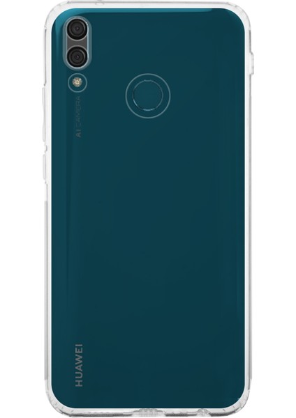 Huawei Y9 2019 ile Uyumlu Kapak Kamera Korumalı Tıpalı Silikon Şeffaf Kılıf