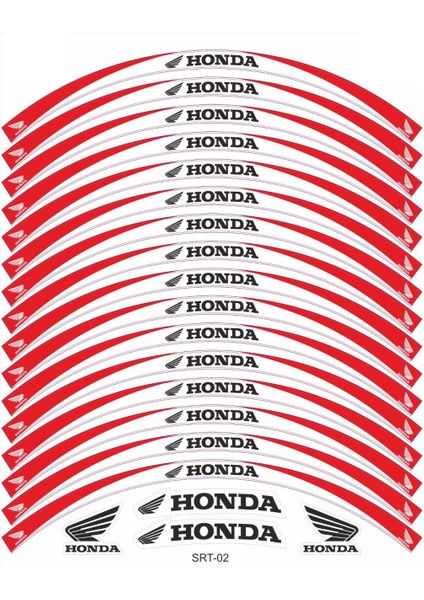Honda CB 125 F Jant Şeridi Beyaz - Kırmızı