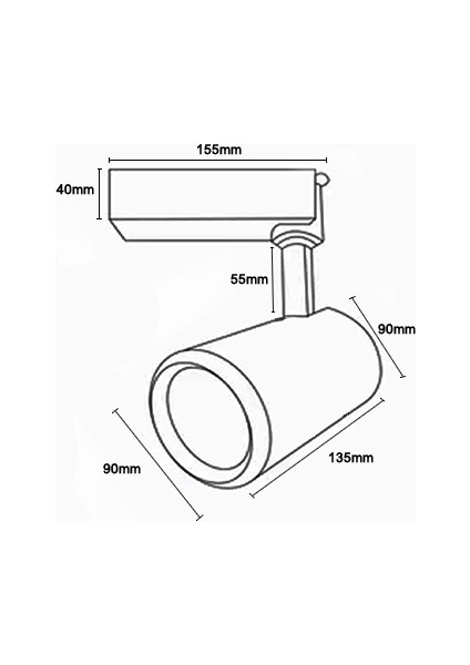 Siyah Kasa Led Ray Spot 35 Watt