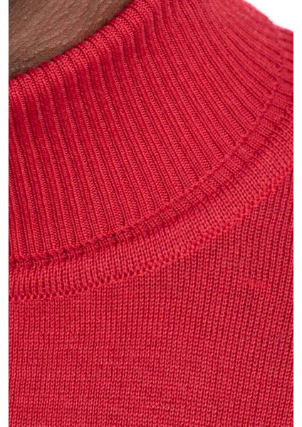 Slim Fit Dar Kesim Tam Boğazlı Yaka Düz Yün Erkek Kazak - Tudors fırsatları