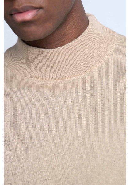 Slim Fit Dar Kesim Yarım Balıkçı Yaka Düz Erkek Kazak - Tudors modelleri