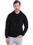 Siyah Regular Fit Düz Kanguru Cep Kapüşonlu Sweatshirt 1