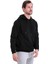 Siyah Regular Fit Düz Kanguru Cep Kapüşonlu Sweatshirt 4