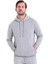 Gri Regular Fit Düz Kanguru Cep Kapüşonlu Sweatshirt 1