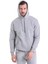 Gri Regular Fit Düz Kanguru Cep Kapüşonlu Sweatshirt 2