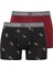 Erkek Modal Bordo - Siyah Baskılı 2'li Boxer 80487 1