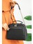 Siyah 4 Bölmeli Kadın Omuz Çantası ve Cüzdan Kombini 24X29C PBU4025-1001 3