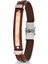316L Çelik Kahverengi Renkli Deri Erkek Bileklik FRJ11746-1846-K2 1