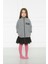 Çocuk Unisex Gri Stop Mont - Ceket Bebek Hırka Kız Erkek Çocuk Fermuarlı Dış Giyim Kidsabu 4