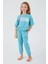 Mavi Kız Çocuk Pijama Takımı 3