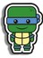 Ninja Turtle Blue Ahşap Mini Rozet 2
