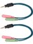 2x 3.5mm 2 Dişi Ila 1 Erkek Kulaklık Mikrofonu Ses Y Ayırıcı Kablo Adaptörü (Yurt Dışından) 1