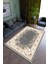 Salon Halısı Modern Lacivert Krem Yolluk Kaymaz Yuvarlak Oval Kesme Ince Yıkanabilir Halı 1