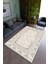 Salon Halısı Modern Mor Ekru Yolluk Kaymaz Yuvarlak Oval Kesme Ince Yıkanabilir Halı 1