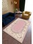 Salon Halısı Spor Pembe Krem Yolluk Kaymaz Yuvarlak Oval Kesme Ince Yıkanabilir Halı 1