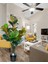 Yapay Ağaç Kauçuk Ağacı Metal Gümüş Kemerli Saksıda Ficus Elastica Salon Çiçeği 150*90 61 Yaprak 2
