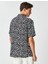 3SAM60149HW 9d9 Siyah Desenli Erkek Viskoz Woven Tops Gömlek 3