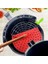 20 Cm'lik Kırmızı Renkte Isıya Dayanabilen ve Yıkanabilen Yuvarlak Silikon Airfryer ve Fırın Matı 4