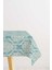 Mavi Krem Damask Desenli Masa Örtüsü CGH096-MS 1