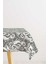 Gri Beyaz Damask Desenli Masa Örtüsü CGH115-MS 1