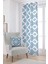 Beyaz Mavi Modern Etnik Karo Desenli Dijital Baskılı Perde CGH563-PR 1