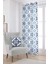 Beyaz Mavi Modern Etnik Karo Desenli Dijital Baskılı Perde CGH576-PR 1