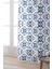 Beyaz Mavi Modern Etnik Karo Desenli Dijital Baskılı Perde CGH576-PR 2