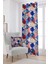 Kırmızı Mavi Etnik Patchwork Desenli Dijital Baskılı Perde CGH605-PR 1