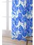 Mavi Yaprak Desenli Dijital Baskılı Perde OTYK492-PR 2
