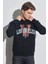 Regular Fit Normal Kesim %100 Pamuk Kapüşonlu Yaka Siyah Sweatshirt 1