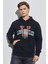 Regular Fit Normal Kesim %100 Pamuk Kapüşonlu Yaka Siyah Sweatshirt 3