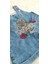 Kız Bebek Çocuk Leopar Desen Kedi ve Gül Detaylı Kot Jile Jean Salopet Denim Elbise 3