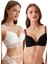 2'li Ekonomik Paket Siyah-Ekru 4731001-2 Rome Balenli Soft Push Up Dantelli Sütyen Set 1
