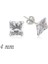 Gümüş Kare Tek Taş Zirkon Küpe - 4 Mm 2