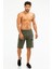 Haki Regular Fit Düz Pamuklu Yandan Cep Erkek Şort - XE0147 2