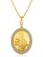 Gümüş Gold Tuğralı Oval Bayan Kolye 1
