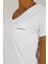Basic V Yaka Bayan Beyaz T-Shirt W-CT126 4