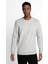 Unisex Relax Fit Rahat Kesim %100 Pamuk Basic Gri Bisiklet Yaka Sweatshirt 2