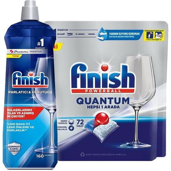 Finish Powerball Quantum Bulaşık Tableti 72'li + Parlatıcı Fiyatı