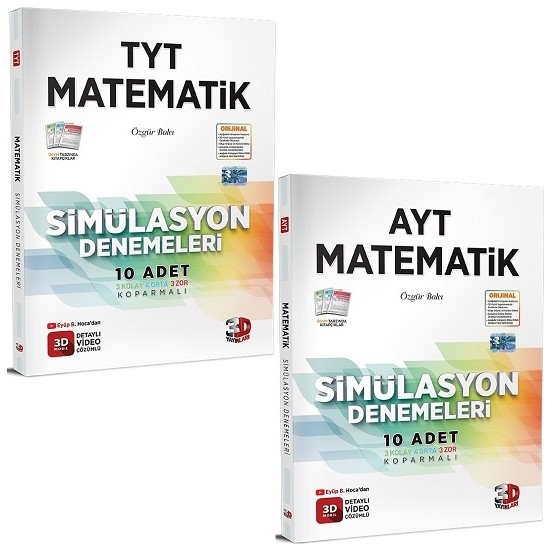 3D Yayınları 2023 TYT-AYT 3D Simülasyon Matematik Denemeleri Kitabı