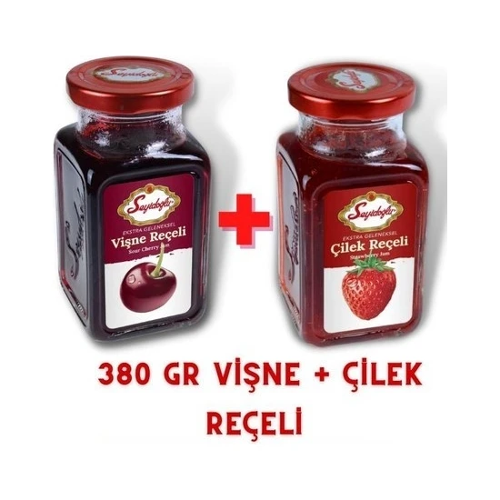 Seyidoğlu 380 gr Vişne + Çilek Reçeli Ikili Paket