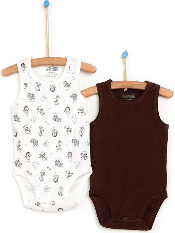 Hello Baby  2li Hayvanlar Atlet Body Unisex