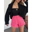 Kadın Uzun Kollu Oversize Bolero Kot Ceket Siyah 5